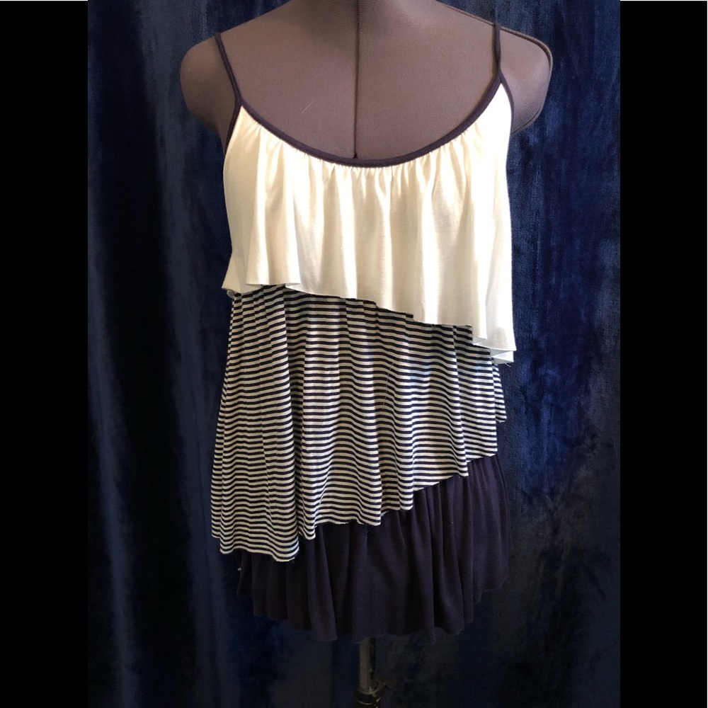 just ginger ruffled tank